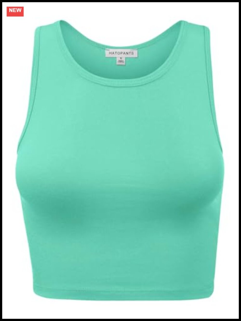 Women's Sleeveless Crop Tank Top Cotton Spandex Racerback High Neck Casual